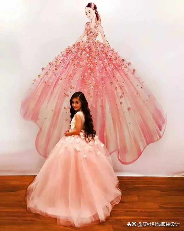 超好看的衣服手绘,服装琴瑟主题手绘效果图