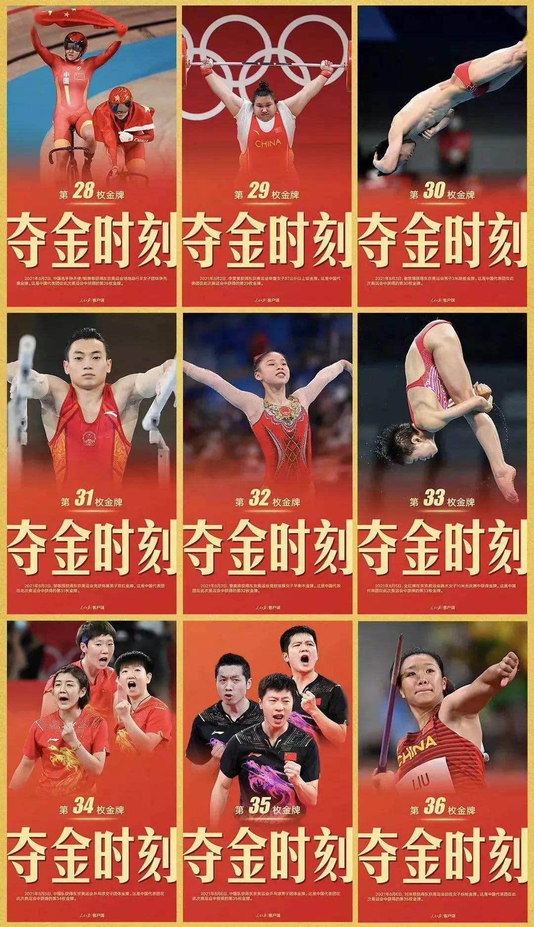 东京奥运会中国金牌夺冠回忆,2021年东京奥运会中国队金牌