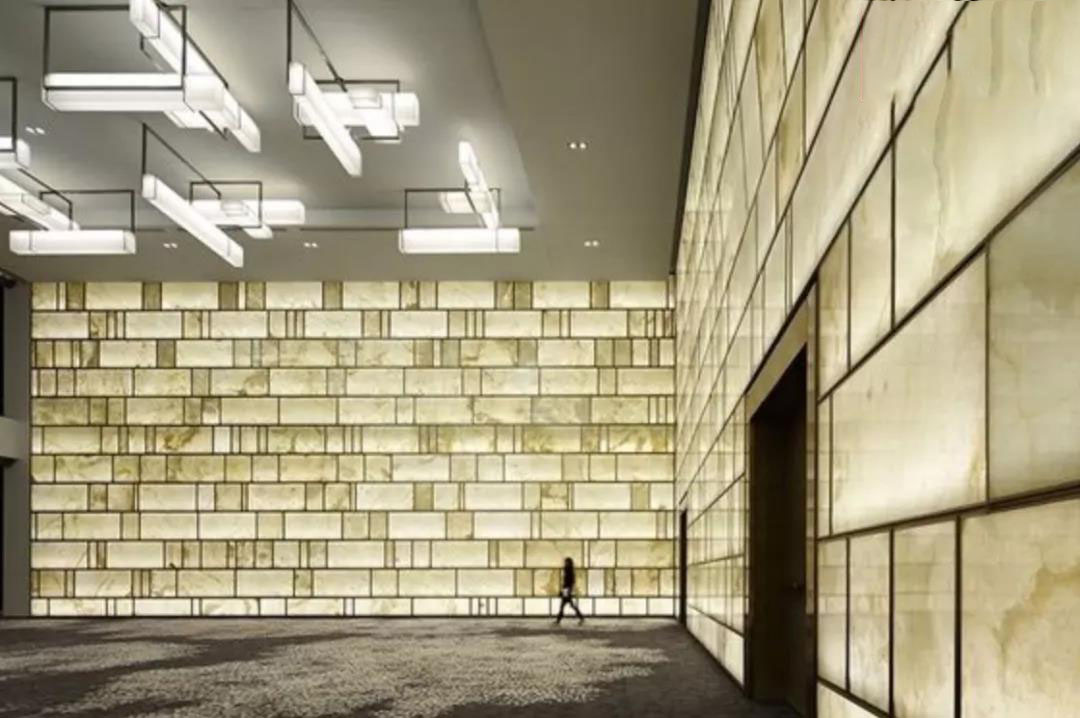 苹果店透光石材工艺,苹果店装修用的什么玻璃