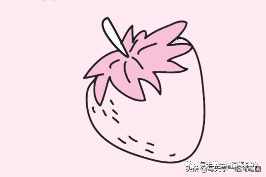 简笔画草莓蛋糕的画法最简单,草莓熊简笔画简单又好看