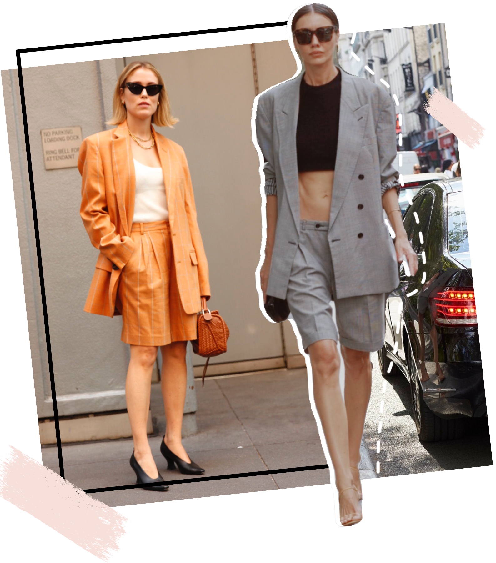 西装配潮流短裤,时尚气质小西装配皮短裤穿搭