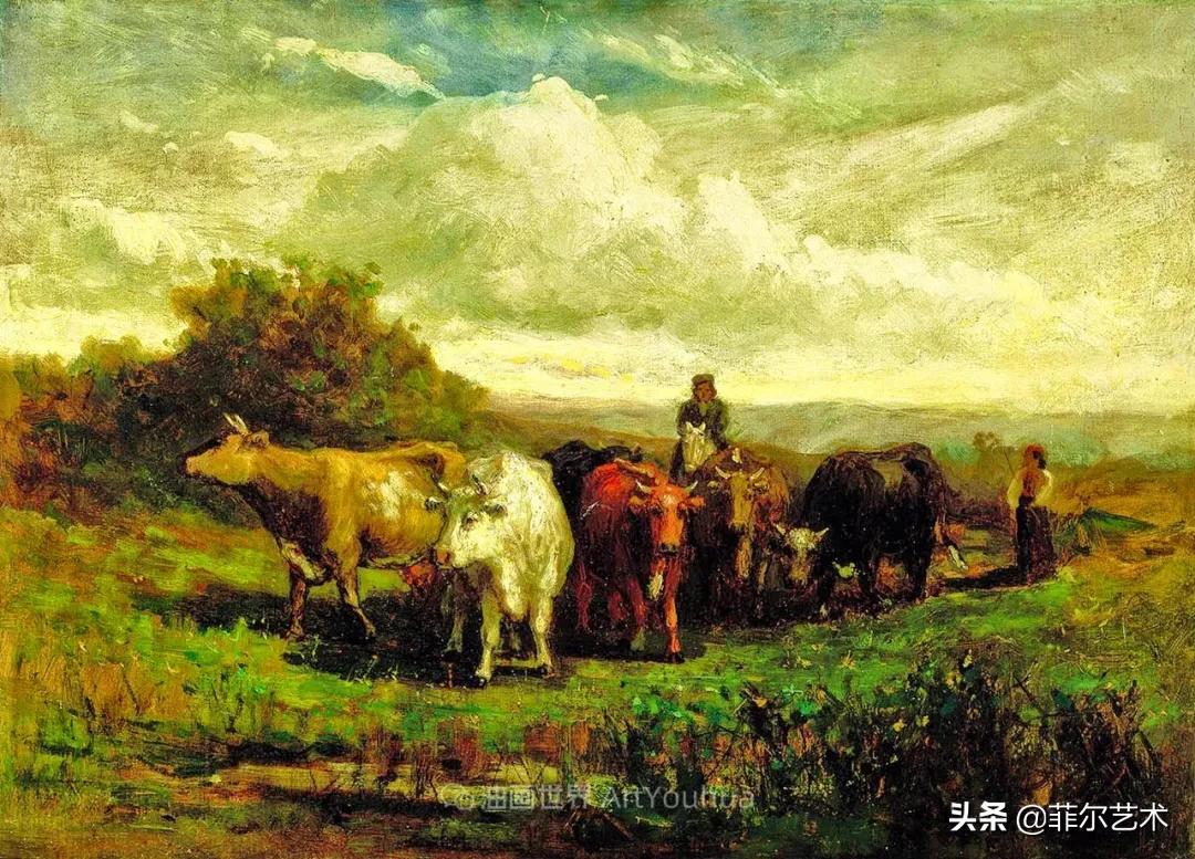 欧洲田园油画风景图片大全,古典油画风景美丽乡村