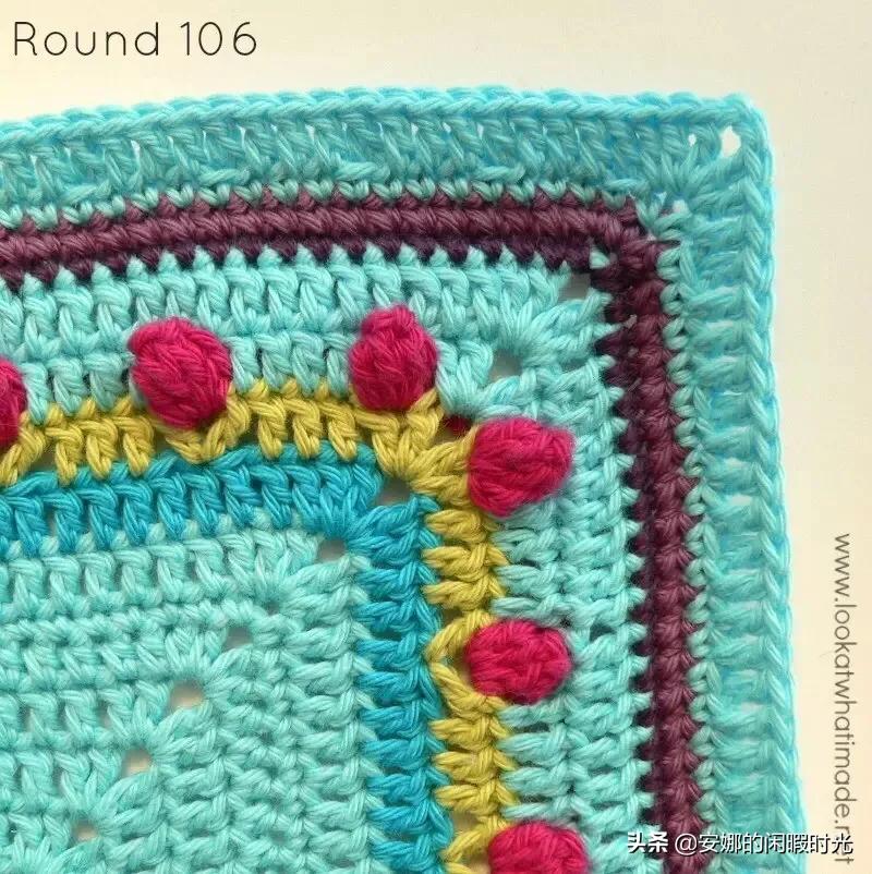 曼陀罗毯子编织教程,苏菲花园曼陀罗毯子钩法高清图解