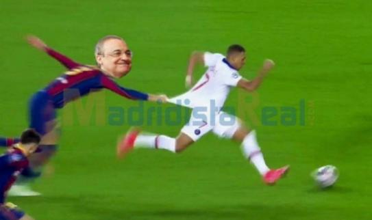 皮克拉拽姆巴佩瞬间火了,皮克皇马恶搞图