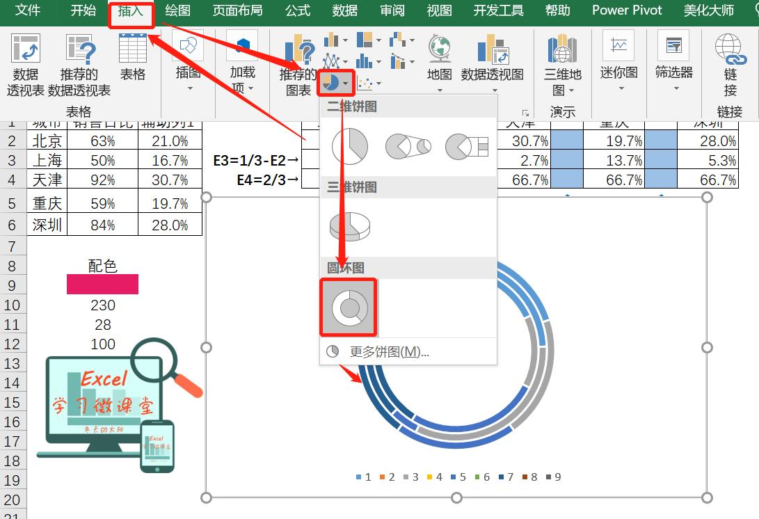 excel快速制作网络图,excel插入图表中怎么显示百分比