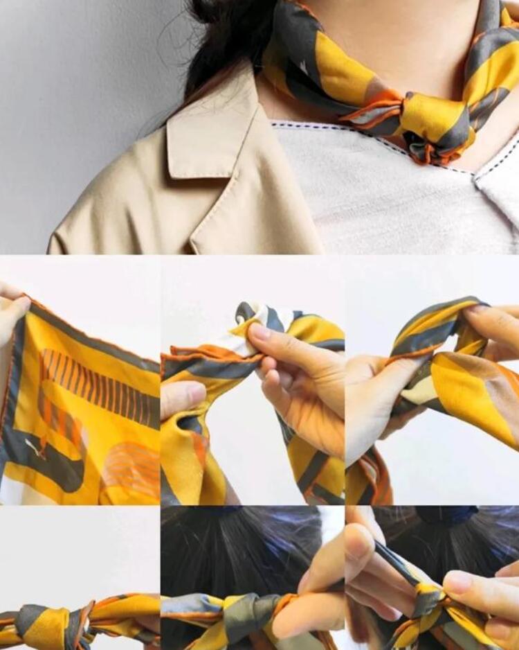 爱马仕90*90方巾的系法大全,小方巾怎么系好看视频
