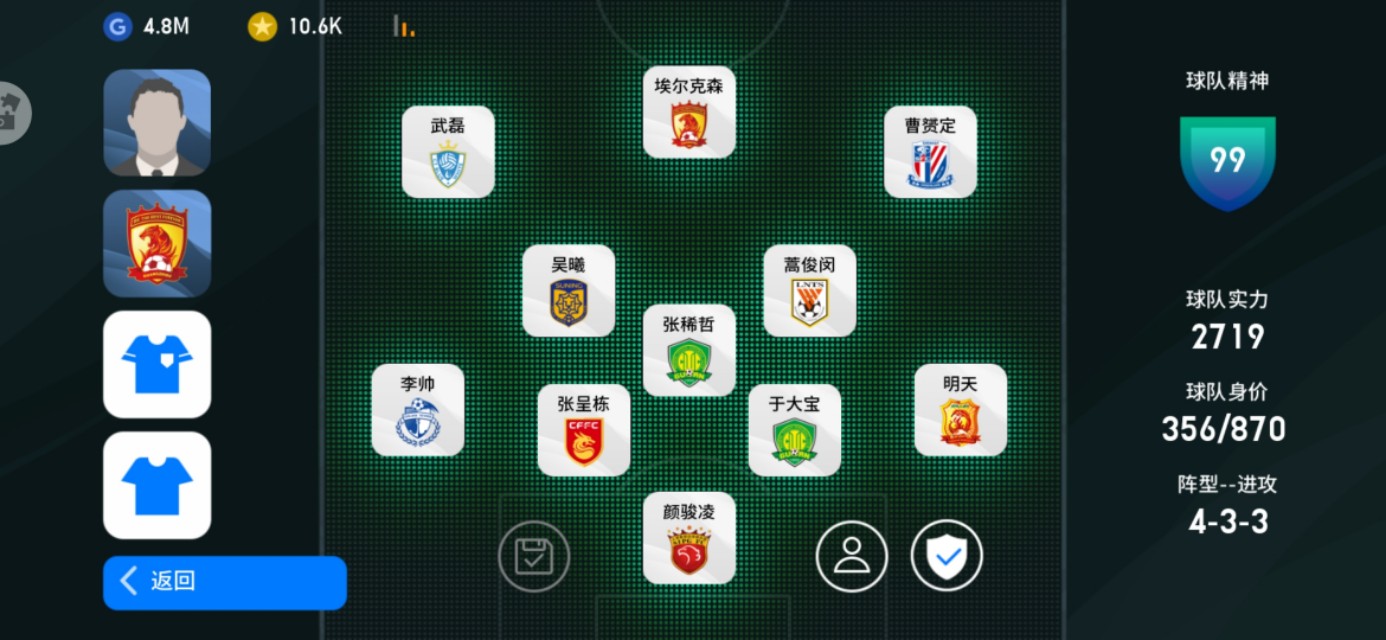 实况国足首发阵容,最强国足阵容名单