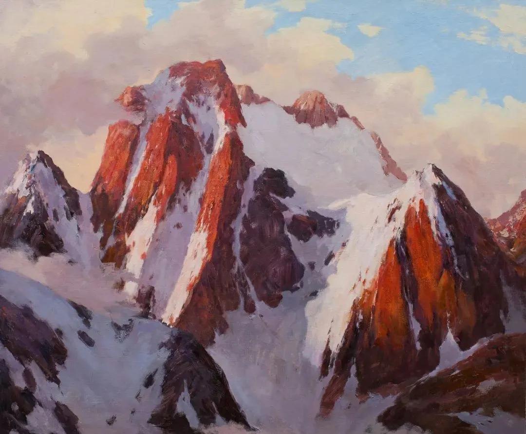 氛围感风景油画作品简单初学者,简单的小清新系油画