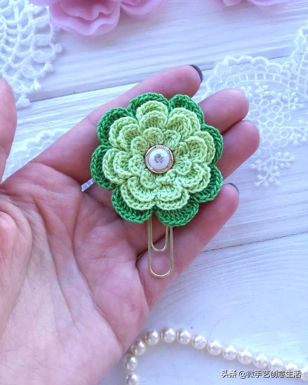 毛线编织小饰品教程五角星,纯手工编织手绳可爱蝴蝶饰品