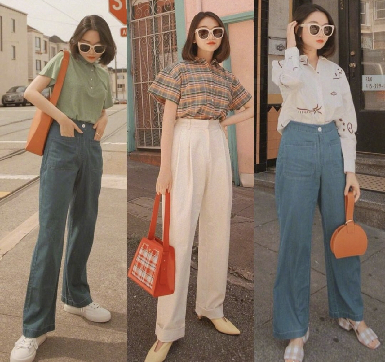 短款外套超酷搭配高腰裤,搭配高腰裤短外套