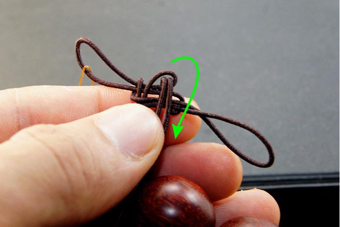 弹力绳穿珠子收尾打结方法,手串绳隔珠结的打结方法