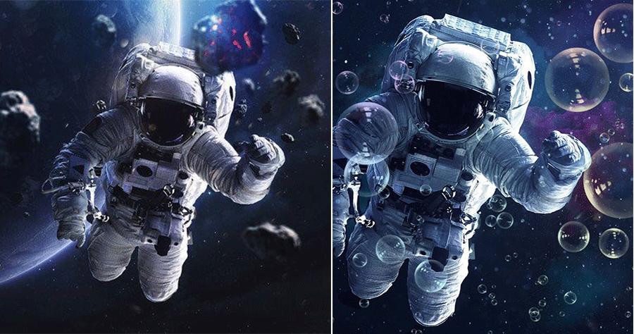 太空中的宇航员儿童画课件,儿童画画5-6岁创意画太空宇航员