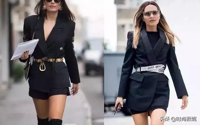 宽松外套搭配腰带,搭配一条腰带就变得时髦有型