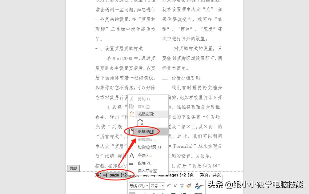 word分栏后导致页码混乱,wpsword文档分栏插入页码