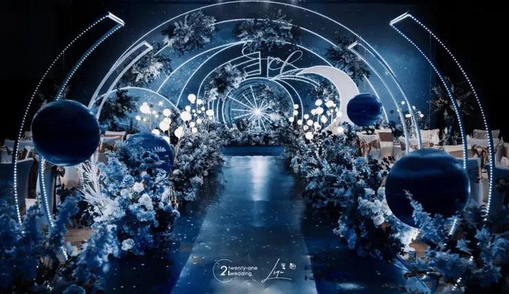 星空主题婚礼极简主义,森系主题加星空元素的婚礼
