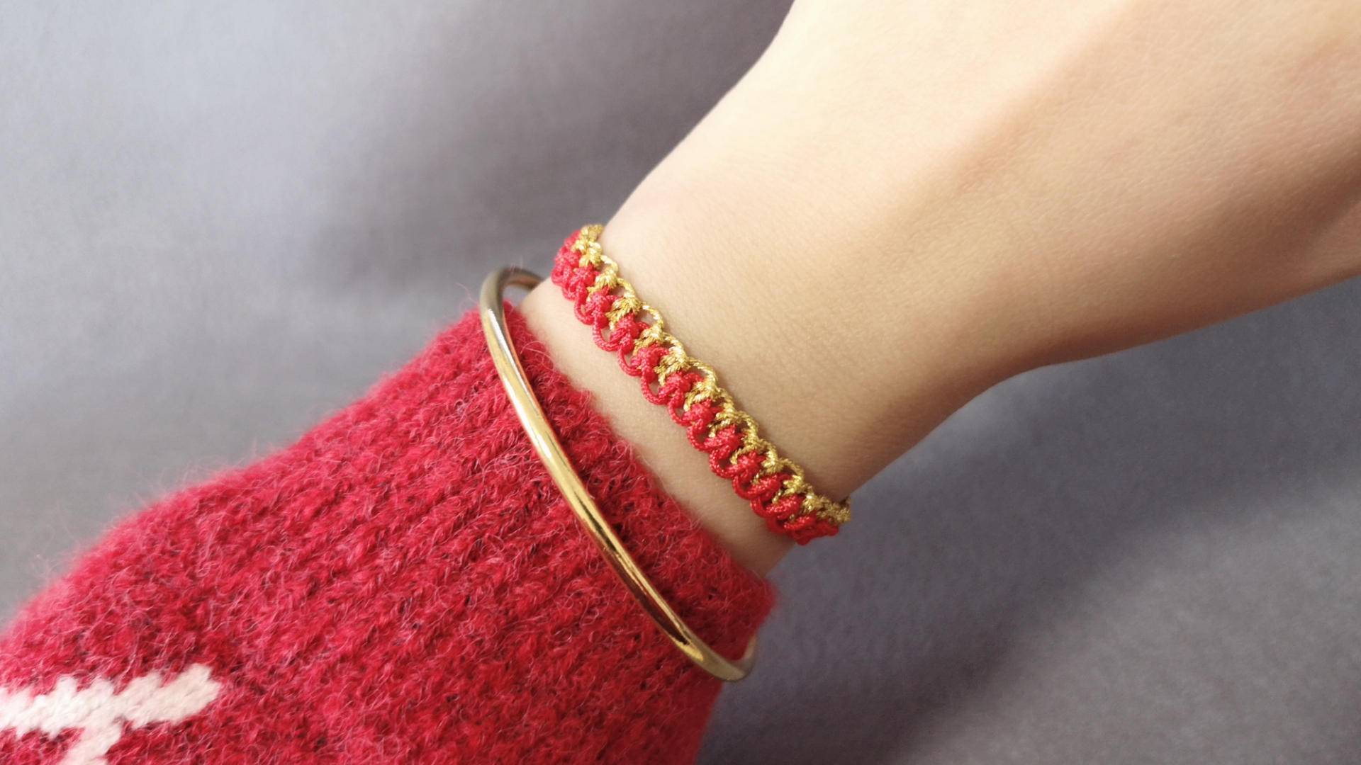 十字结编织手链图解,双向平结的编织手链需要多长的线