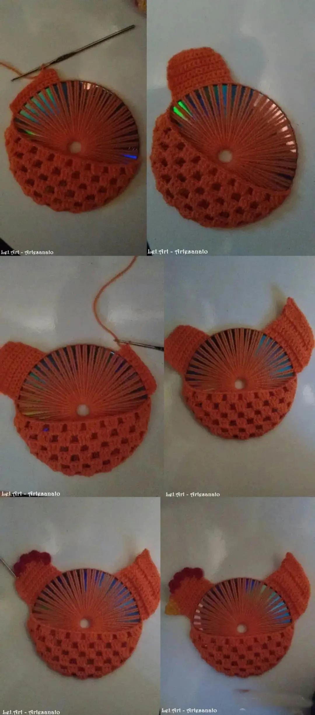 废旧光盘钩针收纳,可以钩什么物件好看又实用