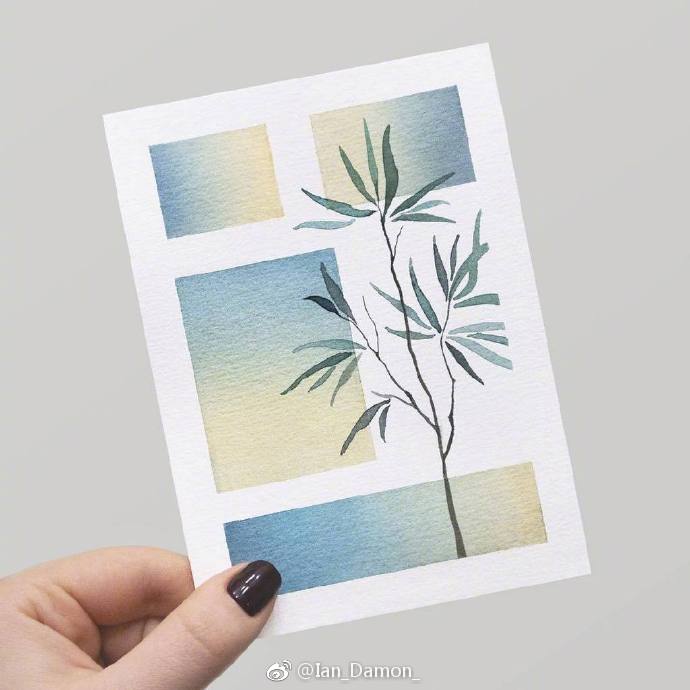 植物水彩配色大全,玫瑰花水彩色卡大花