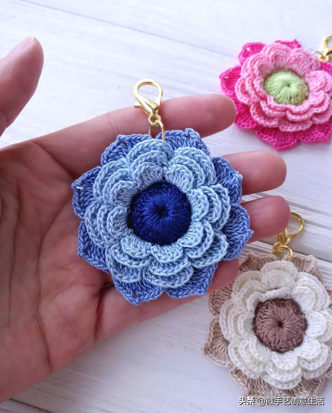 毛线编织小饰品教程五角星,纯手工编织手绳可爱蝴蝶饰品