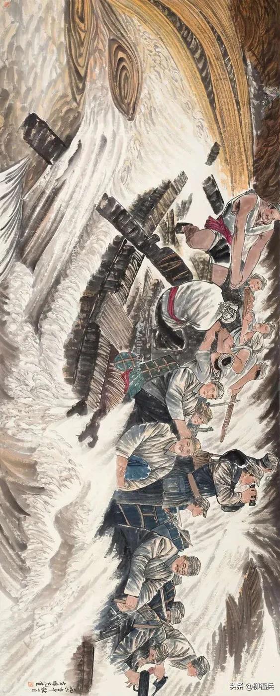 山水风景画黄河,山水画黄河惊涛骇浪