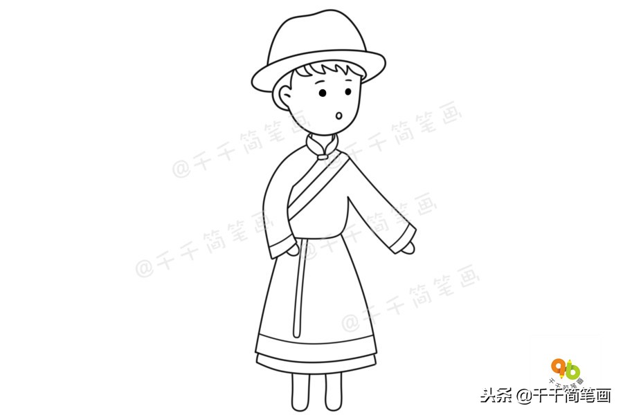 56个民族服装完整版简笔画教程,简笔画入门教学少数民族服饰人物