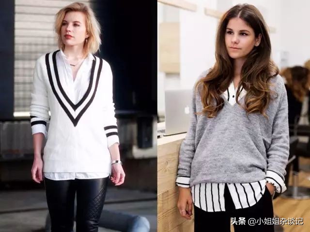 v领毛衣慵懒风显白显瘦,显瘦又百搭全靠这件v领毛衣