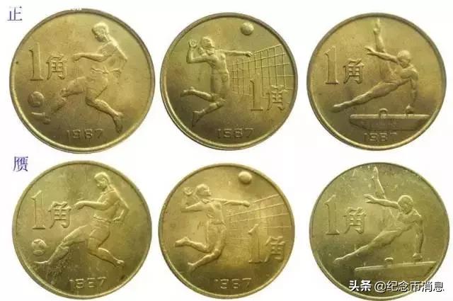 中国一元纪念币,体育运动纪念币五枚全套