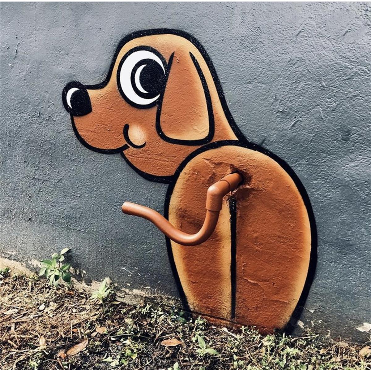 创意水管墙绘,水管彩绘简单又漂亮