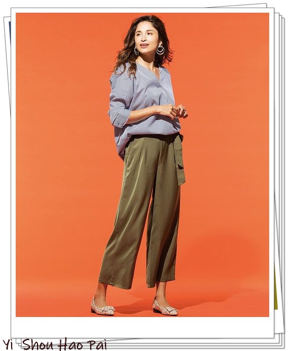 绿色阔腿裤套装搭配什么颜色外套,绿色阔腿裤女款爆款2022新款西裤