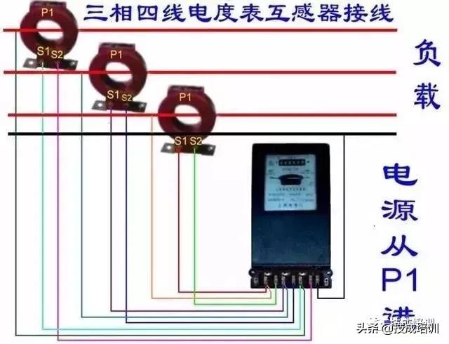 断路器电流互感器电表正确接线法,定时开关交流接触器和电表接线图