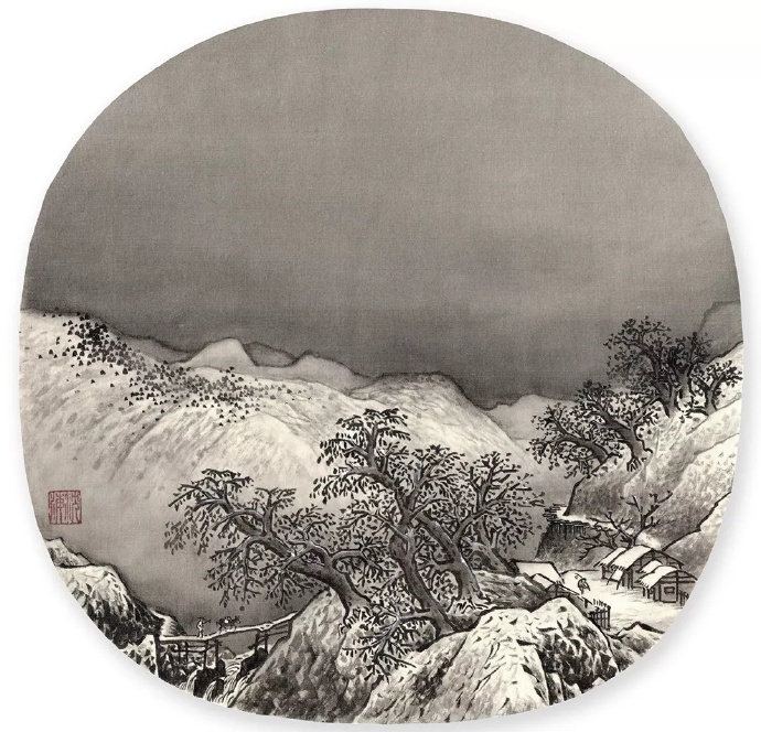 沈海工笔山水花鸟画作品,山水工笔画作品