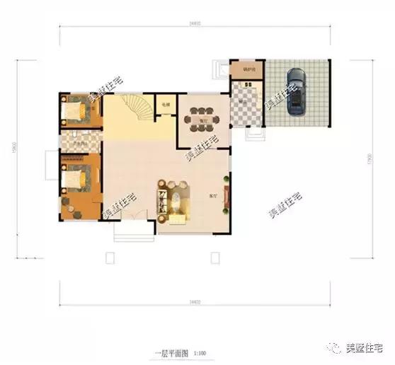 带锅炉的二层别墅图片,带车库锅炉房单独的一层农村别墅