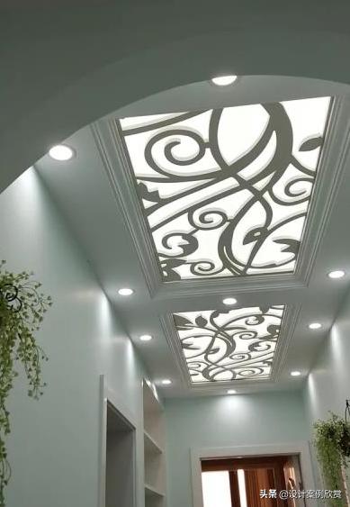 客厅吊顶镂空雕花效果图,镂空雕花板吊顶安装教程视频