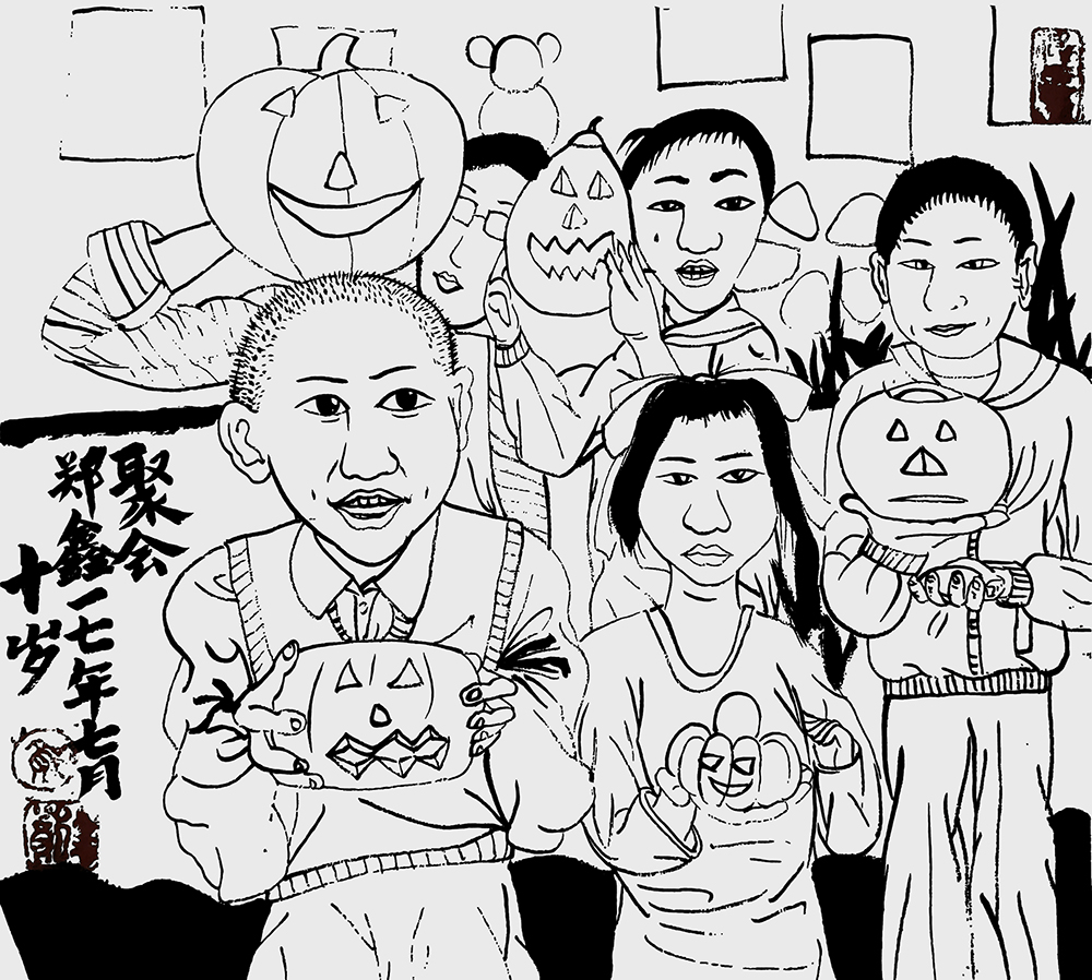 郑鑫绘画成长记录：线描篇（五）校园同学系列——创作