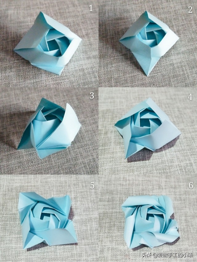 简单实用的手工折纸玫瑰花教程,手工最好看的玫瑰花折纸方法