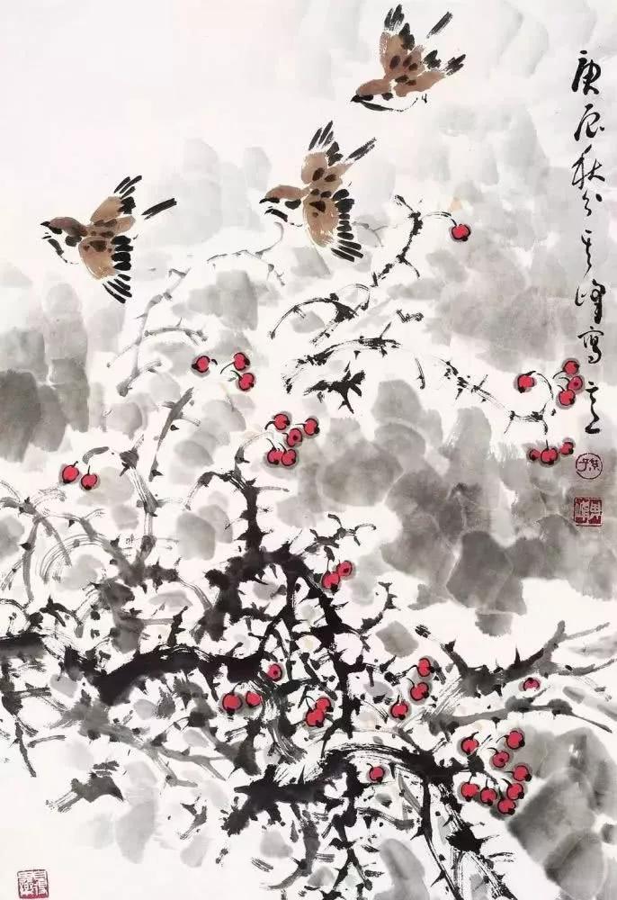 中国风山水画中的雪景,中国画雪景山水画