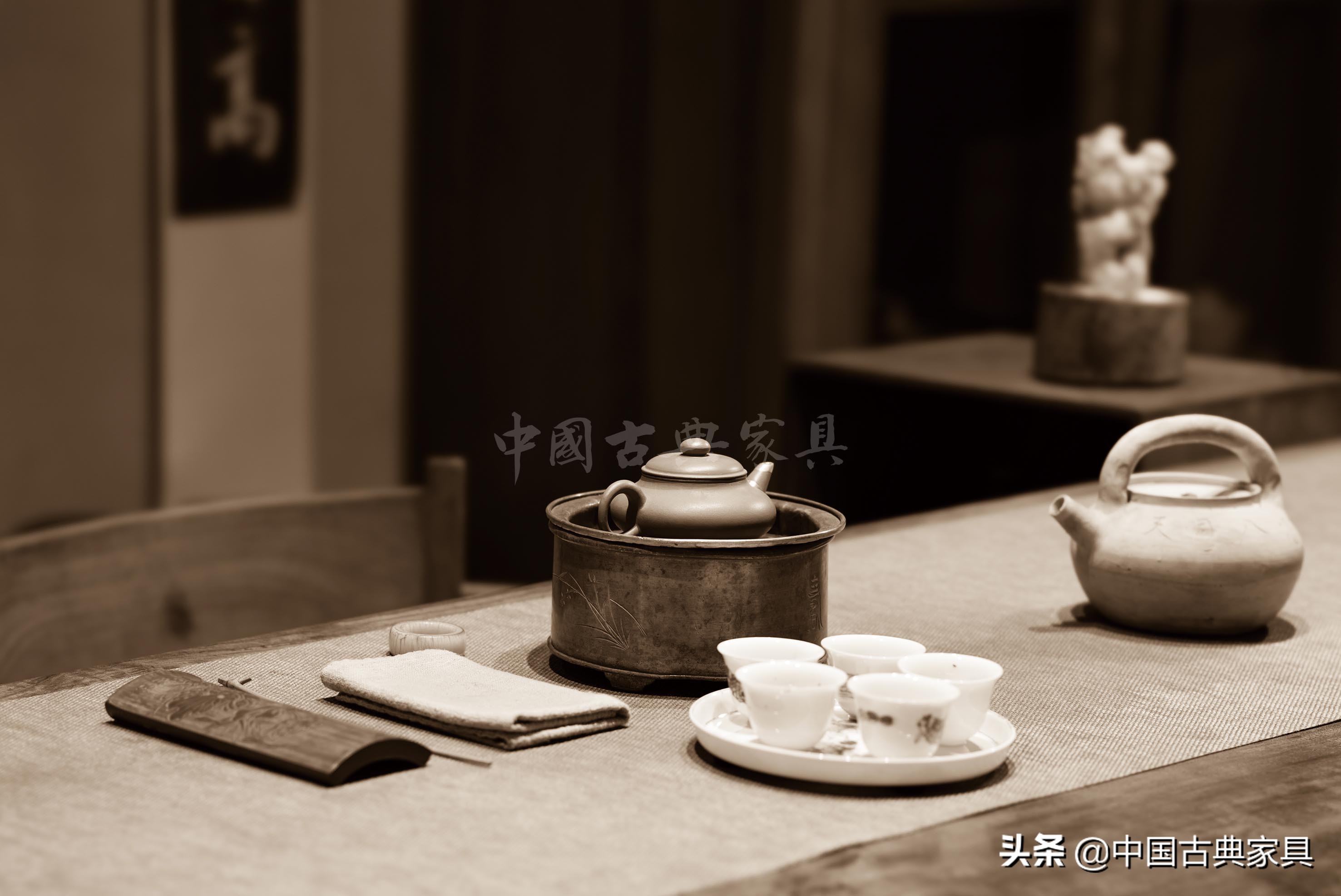 中式茶室禅意家具,民宿中式茶室家具设计