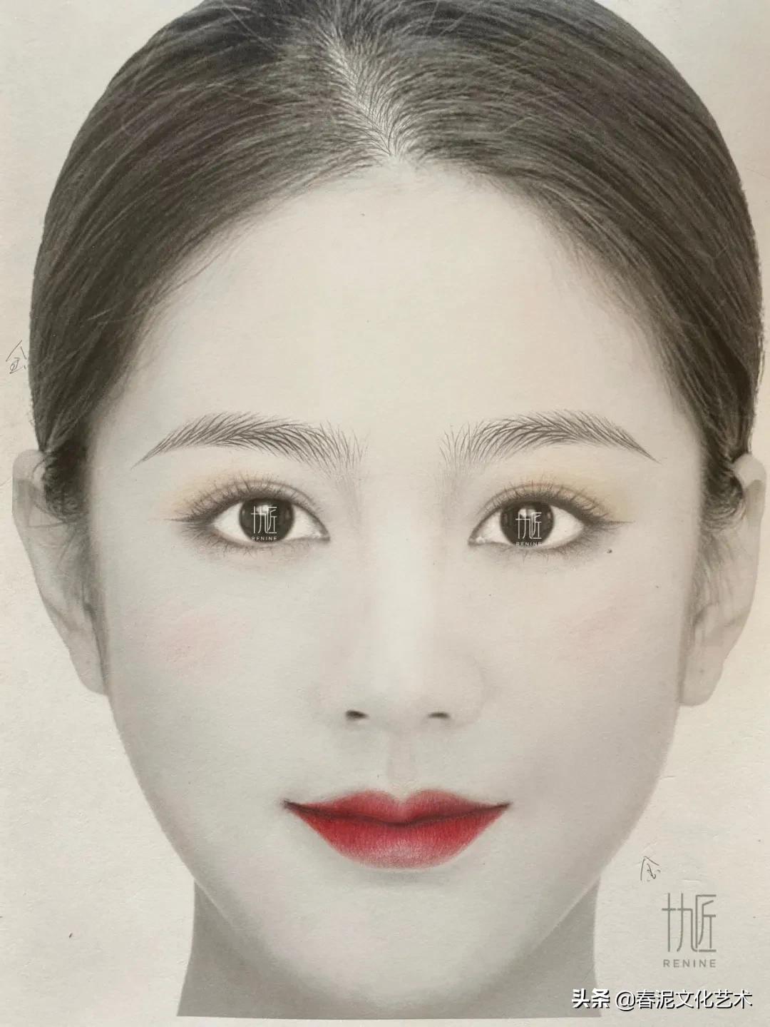 纹眉真人纸上练习画法图片步骤,不同眉形的纹眉