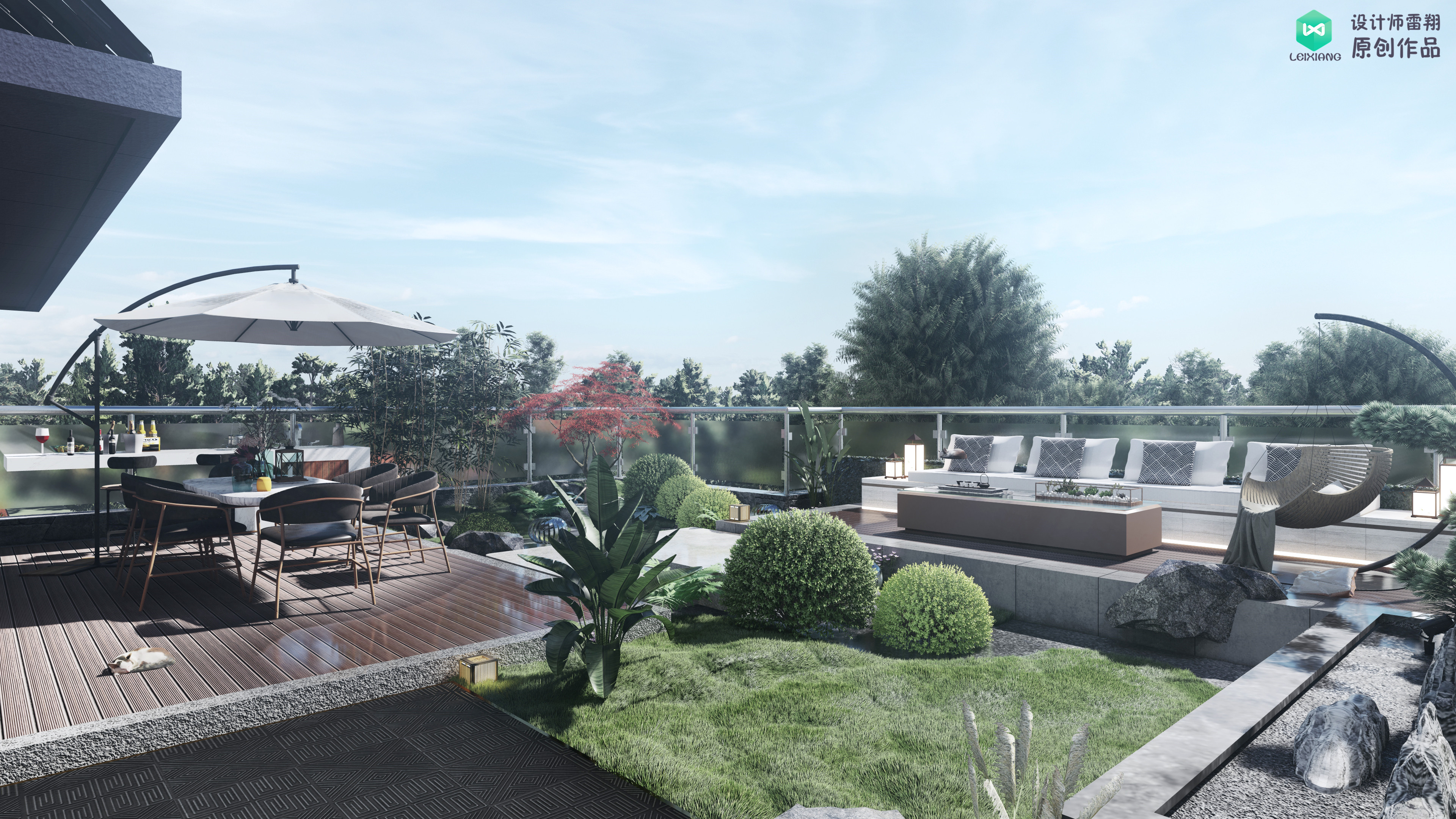 露台花园水泥地面如何铺装,水泥大露台如何改造好看