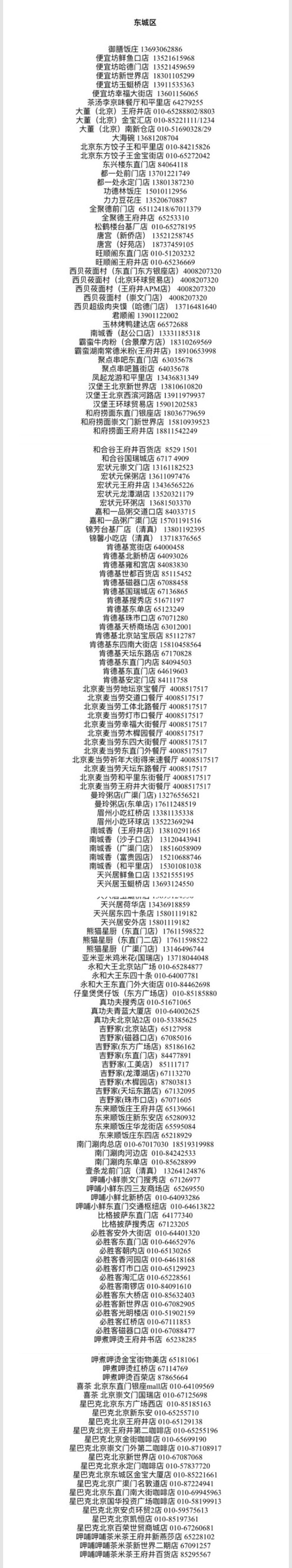 北京市餐饮外卖名单,北京餐饮门店超200家品牌