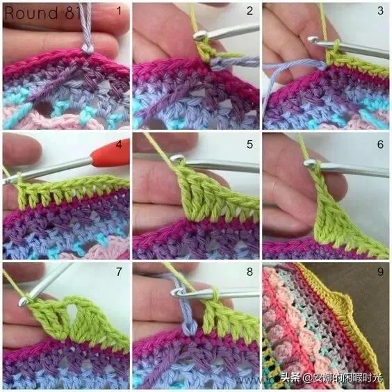 曼陀罗毯子编织教程,苏菲花园曼陀罗毯子钩法高清图解