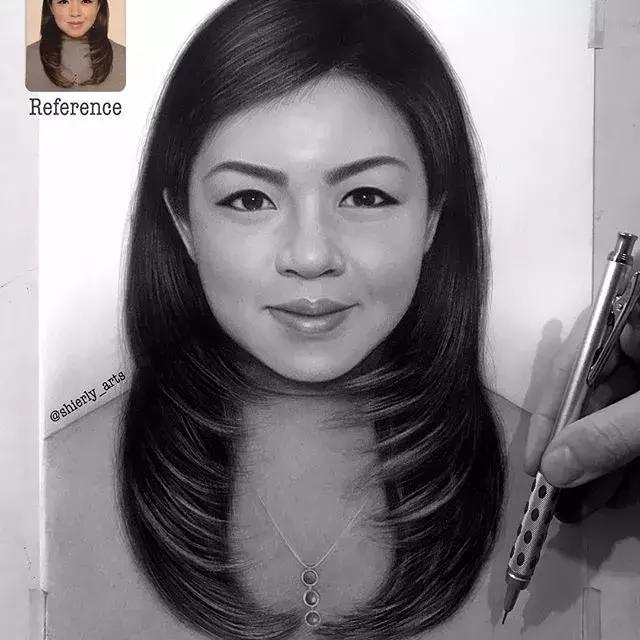 她画的素描比本人还美！比照片还真实，24万网友已被她征服