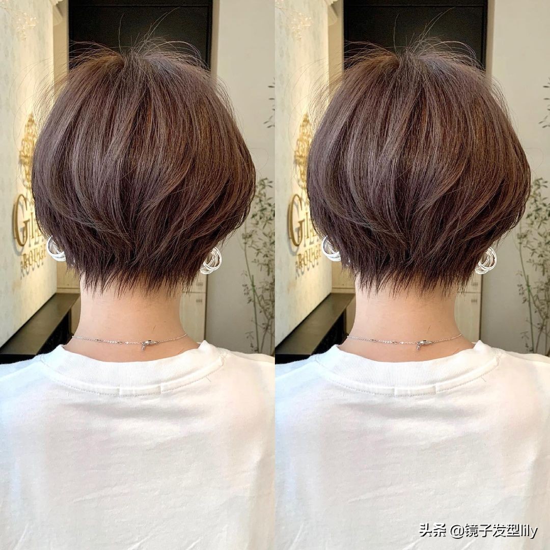 这才叫短发，效果就是不一样，你那只是把头发剪短了