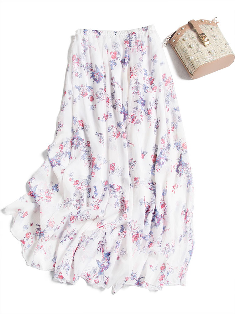 三伏天太热，紧身裤再美也别穿，瞧这半身裙+雪纺衫，又美又仙