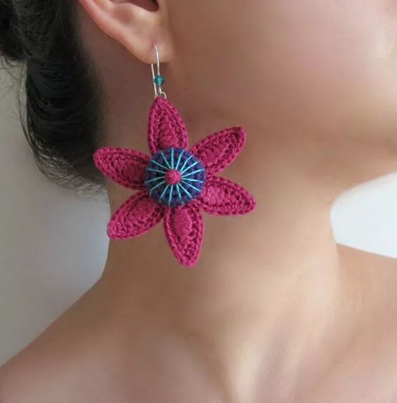 钩针耳环教程图解,钩针编织耳环图解