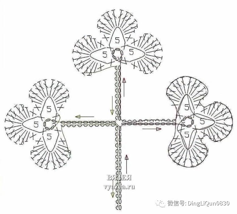 树叶钩针编织大全图解,树枝树叶的编织图解