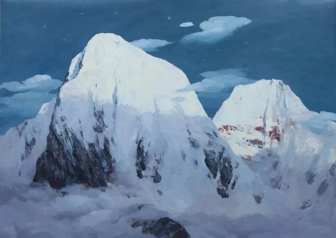 氛围感风景油画作品简单初学者,简单的小清新系油画