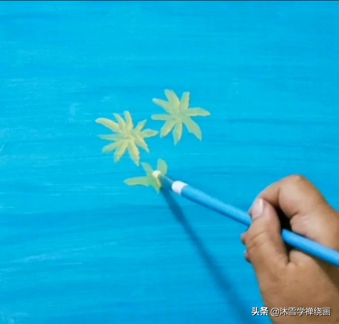丙烯画教程零基础小黄花,丙烯画入门教程0基础简单小花
