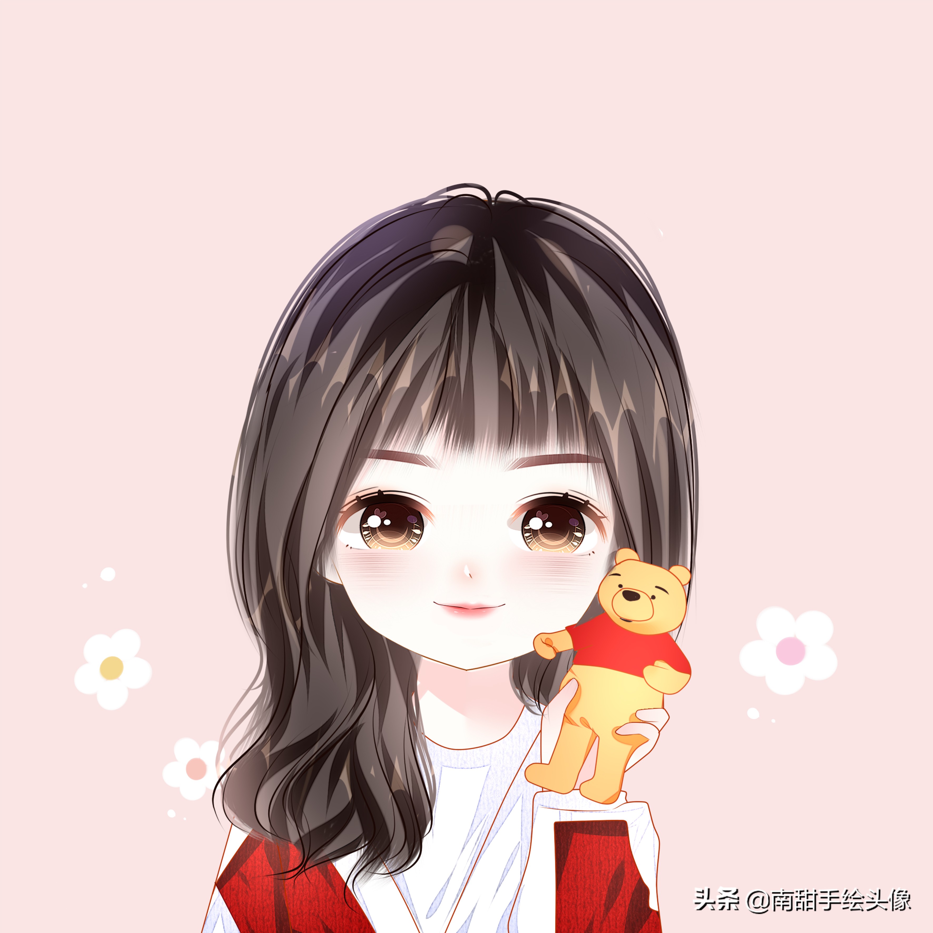 森系小清新手绘头像插画女,2022年头像女生小清新手绘