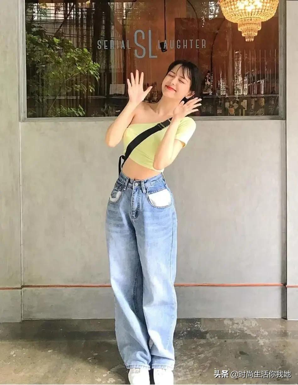 小个子穿搭145-150高腰裤子,小个子穿搭150高腰上衣